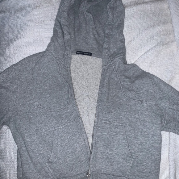 Brandy Melville Jackets & Blazers - 🐨 Brandy Melville Crystal Hoodie in grey - OS